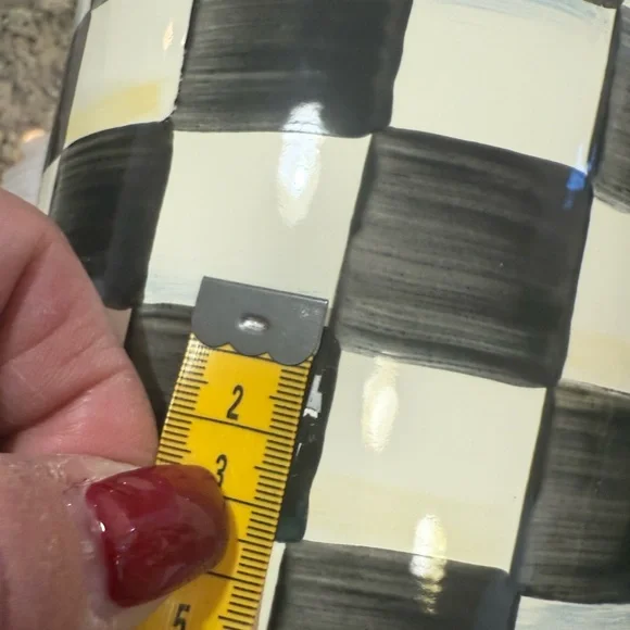 MacKenzie-Childs Courtly Check Tras Bin and Tissue box holder Set - Picture 3 of 14